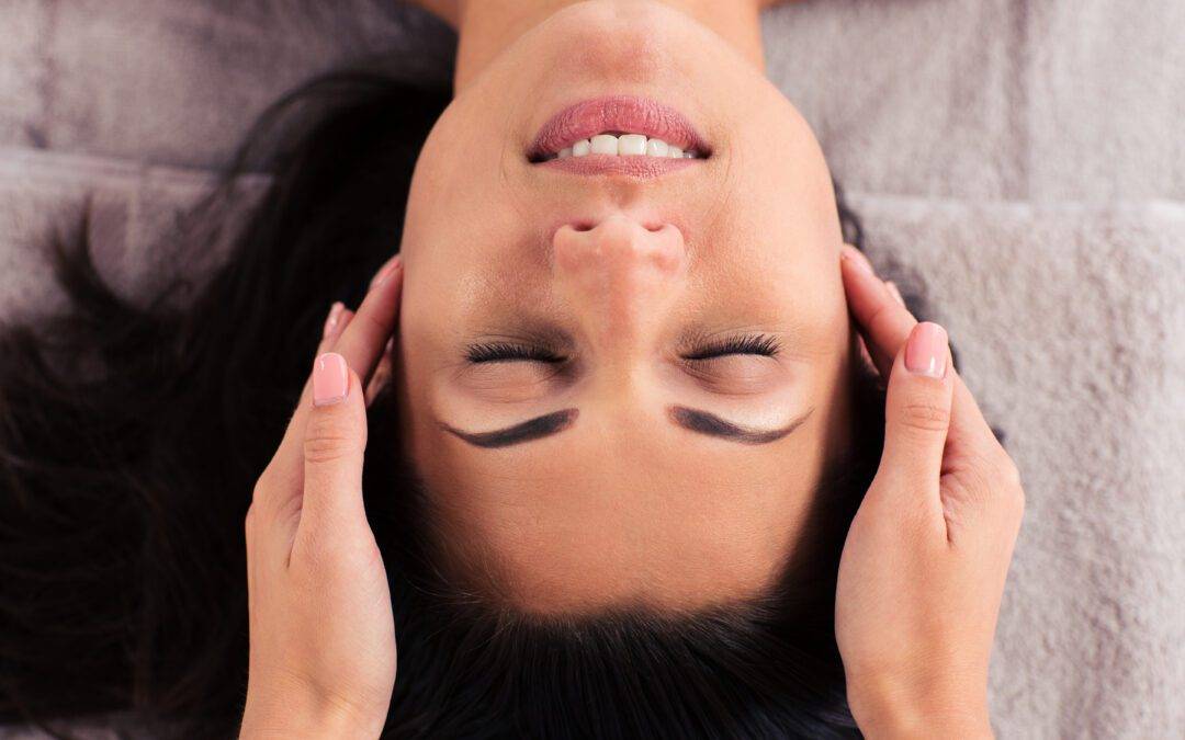 Woman having massage on her face